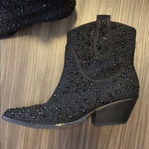 Rhinestone ankle boots